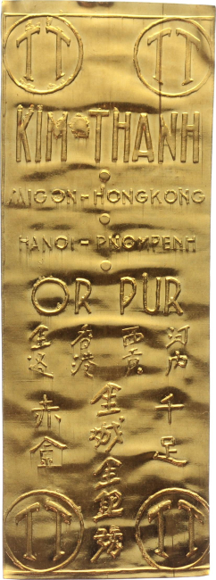 Vietnam | KIM-THANH Saigon-Hongkong-Hanoi-Pnompenh o.J Goldbarren / Goldplatte / Goldblech